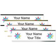 Double Logo Full Color 2" x 8" Wall Plate with Holder