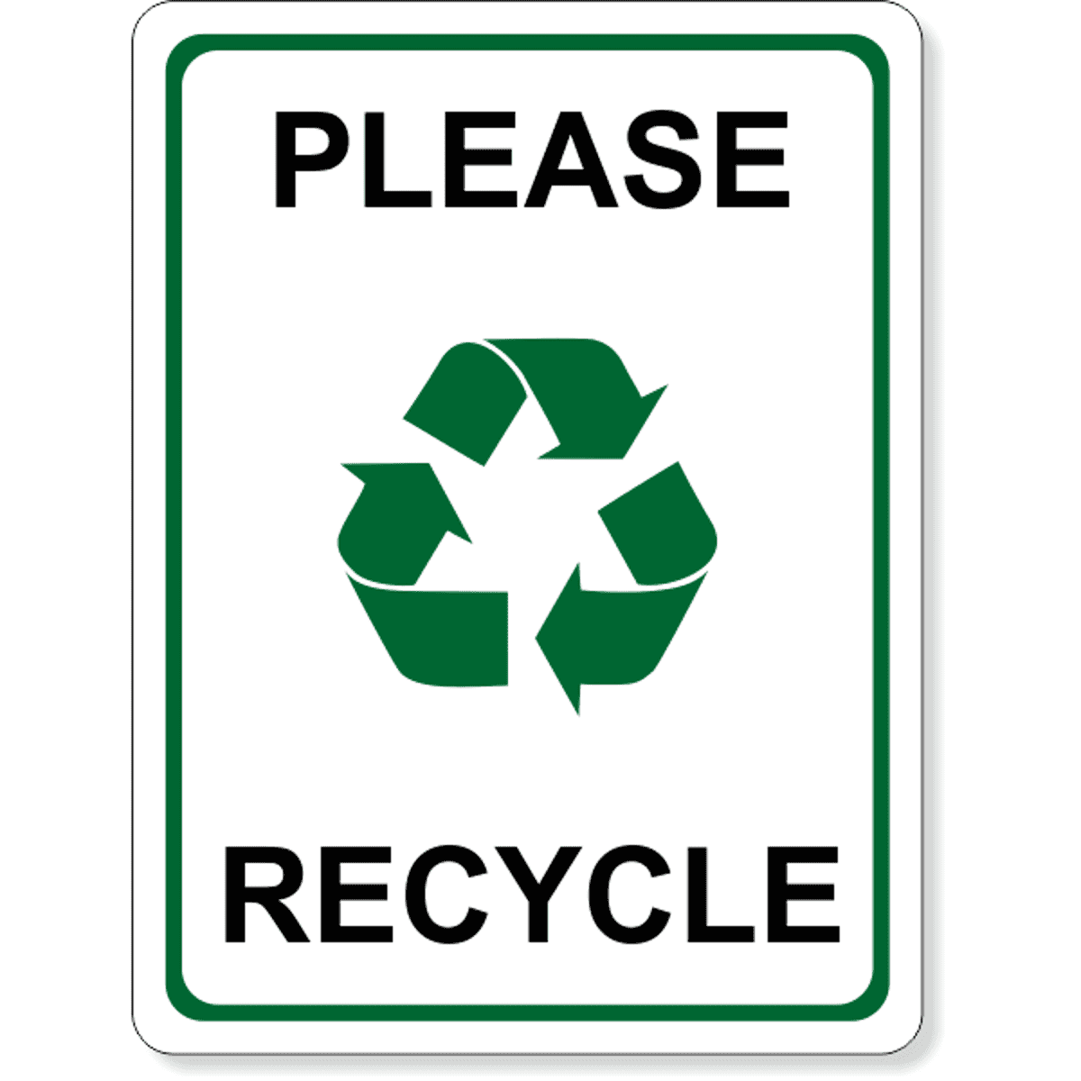 Full Color Please Recycle Sign | 8" x 6"