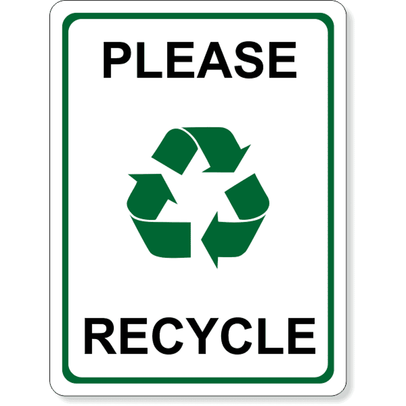 Full Color Please Recycle Sign | 8" x 6"