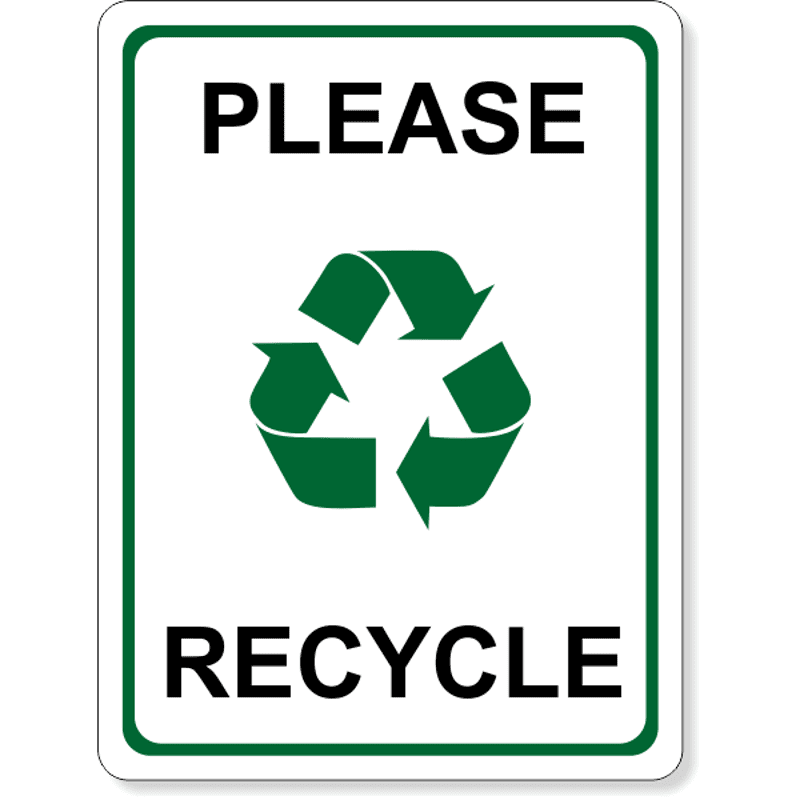 Full Color Please Recycle Sign | 8" x 6"