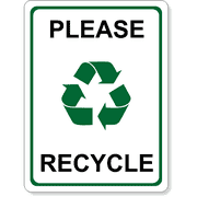 Full Color 8" x 6" Please Recycle Sign