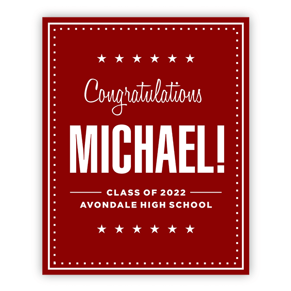 Graduation Bold Name Garden Flag