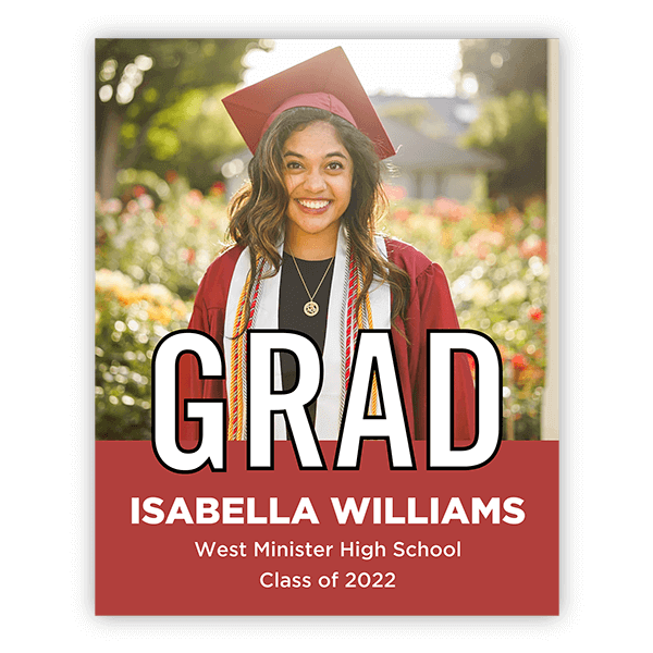 Graduation Block Lettering 2' x 3' Vertical Banner