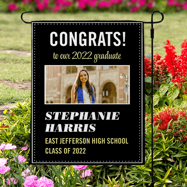 Graduation Elegant Garden Flag