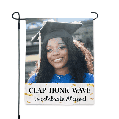 Graduation Clap Honk Wave Garden Flag - alternate view