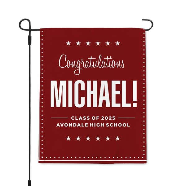 Graduation Bold Name Garden Flag