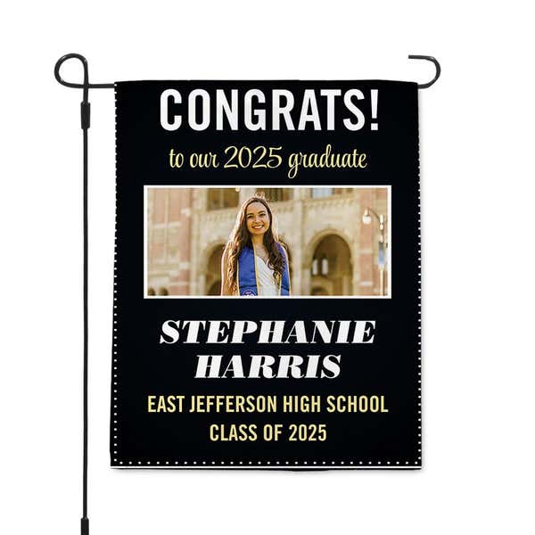 Graduation Elegant Garden Flag