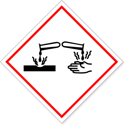 6" x 6" GHS Acid Corrosion Hazard Decal