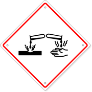 GHS Acid Corrosion Hazard Plastic Sign | 10" x 10"