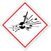 6" x 6" GHS Bomb Exploding Hazard Decal