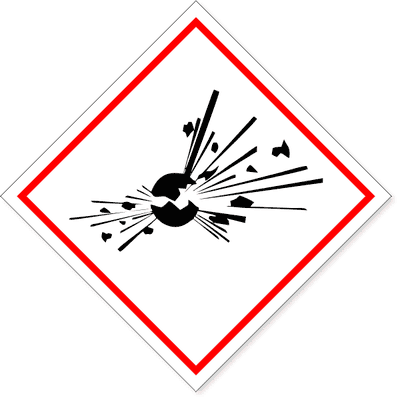 GHS Bomb Exploding Hazard Decal | 6" x 6"