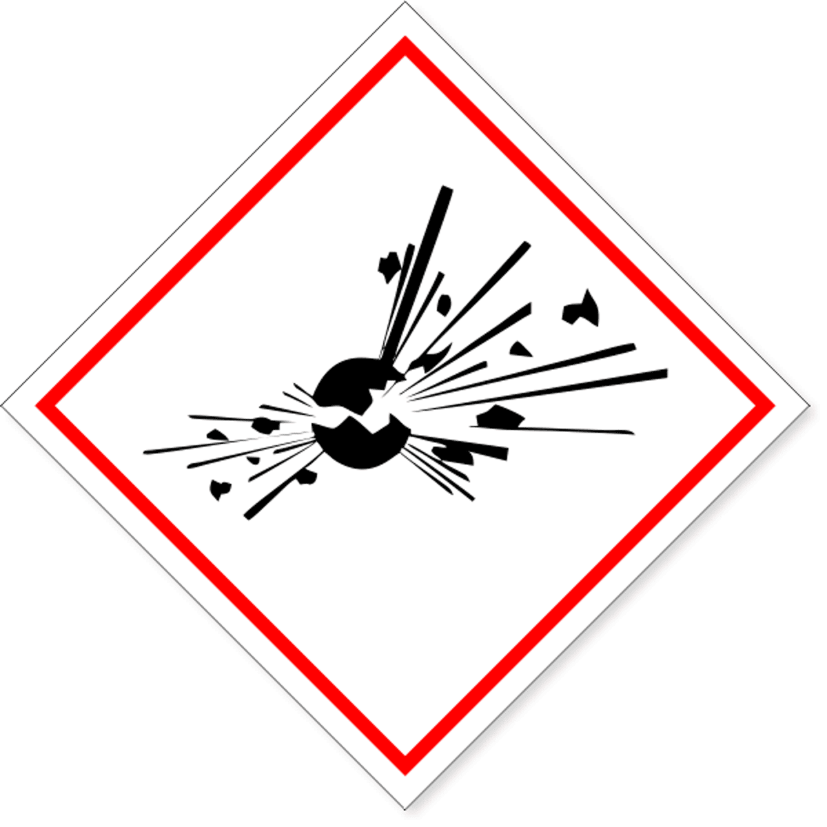 GHS Bomb Exploding Hazard Decal | 6" x 6"