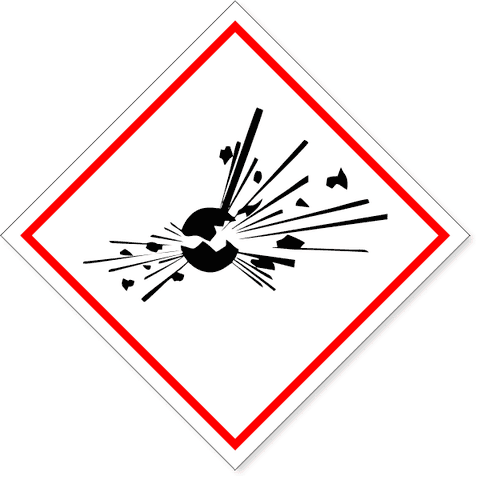 6" x 6" GHS Bomb Exploding Hazard Decal
