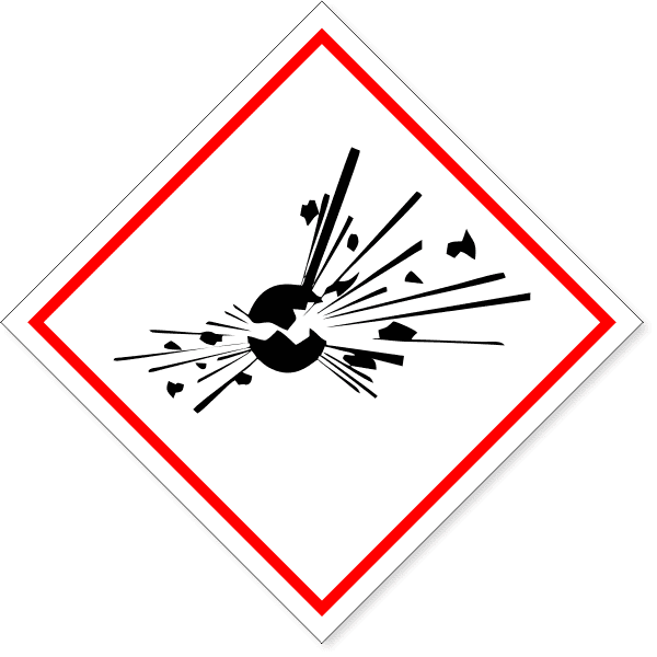 6" x 6" GHS Bomb Exploding Hazard Decal