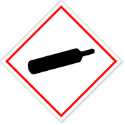 6" x 6" GHS Compressed Gas Cylinder Hazard Decal