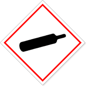 6" x 6" GHS Compressed Gas Cylinder Hazard Decal