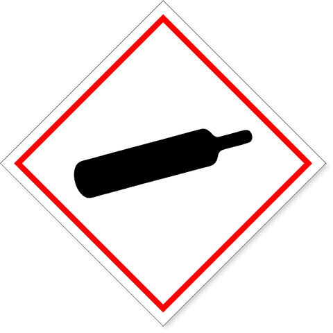 6" x 6" GHS Compressed Gas Cylinder Hazard Decal