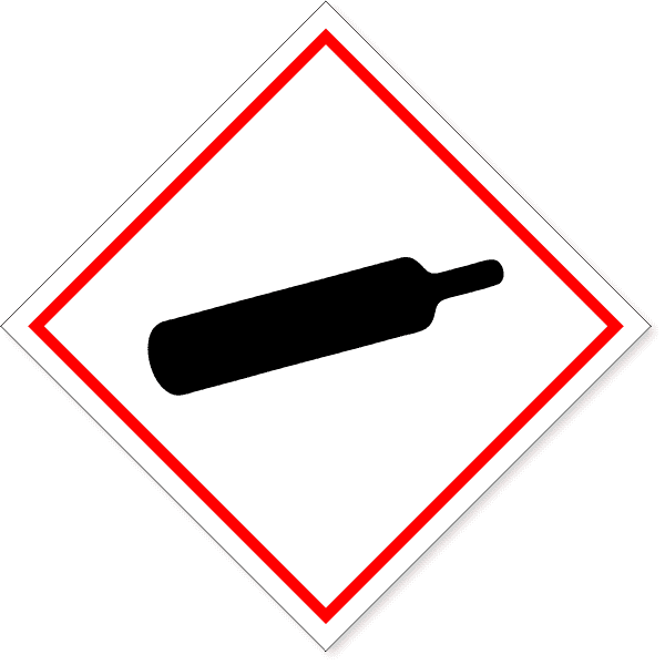 6" x 6" GHS Compressed Gas Cylinder Hazard Decal