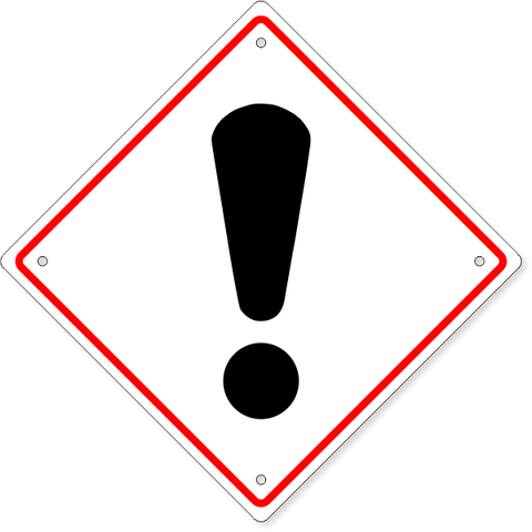 GHS Exclamation Mark Plastic Sign | 10" x 10"