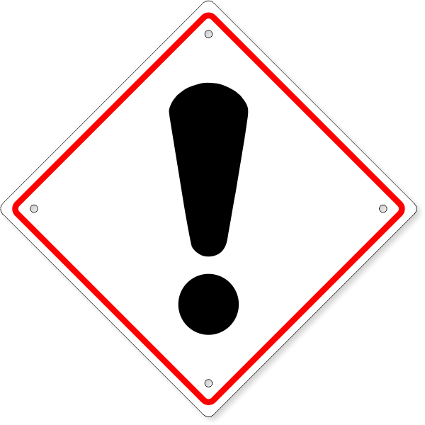 GHS Exclamation Mark Plastic Sign | 10" x 10"