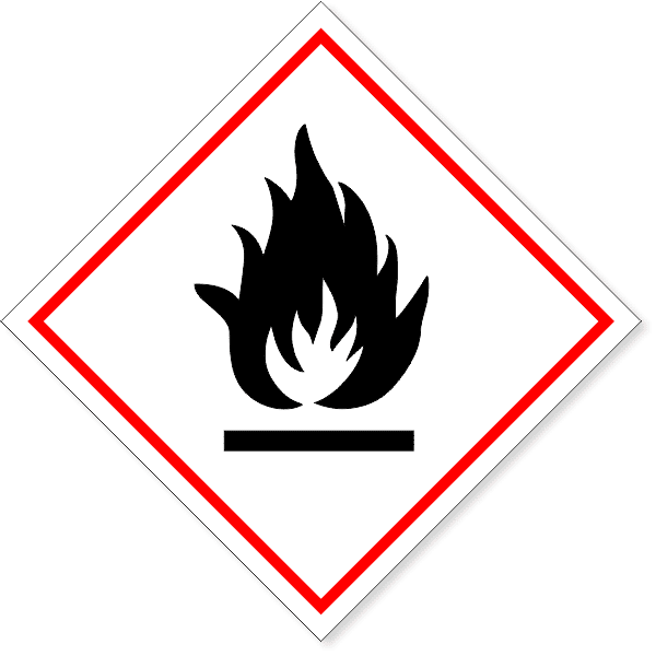 6" x 6" GHS Flammable Hazard Decal