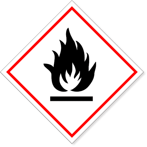 6" x 6" GHS Flammable Hazard Decal