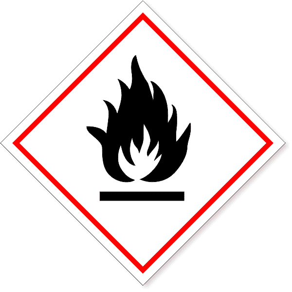 6" x 6" GHS Flammable Hazard Decal