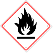 GHS Flammable Hazard Plastic Sign | 10" x 10"