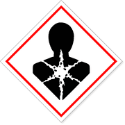 6" x 6" GHS Heart Light Health Hazard Decal
