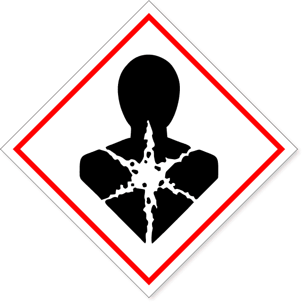 6" x 6" GHS Heart Light Health Hazard Decal