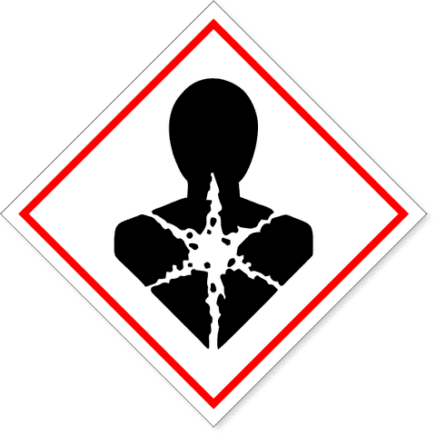 6" x 6" GHS Heart Light Health Hazard Decal