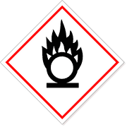6" x 6" GHS Oxidizing Flame Over Circle Decal