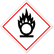6" x 6" GHS Oxidizing Flame Over Circle Decal
