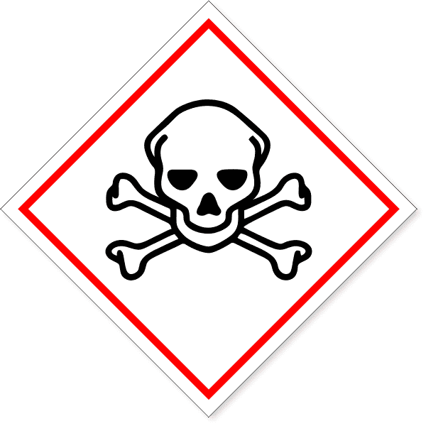 6" x 6" GHS Toxic Skull & Crossbones Hazard Decal