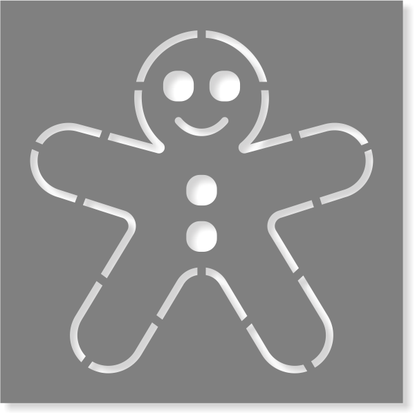 Choose Your Size Gingerbread Man Stencil