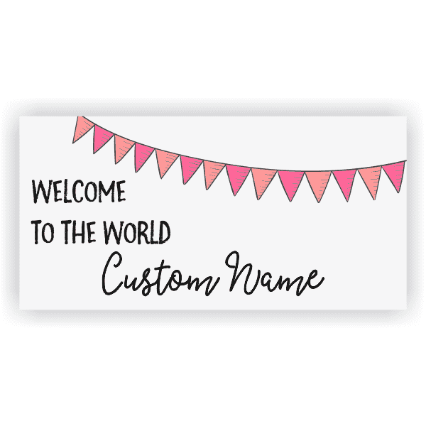 Girl Celebration 3" x 6" Baby Shower Banner