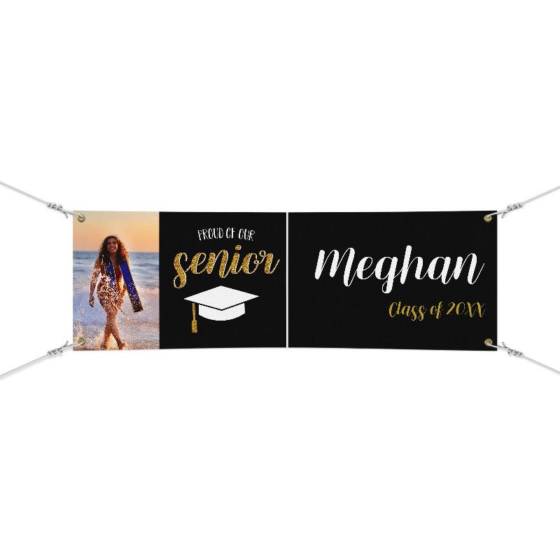 Proud of Our Senior Custom Graduation Banner With Strings