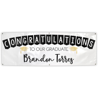 Congrats to Our Graduate 2'x 6' Custom Graduation Banner  - alternate view