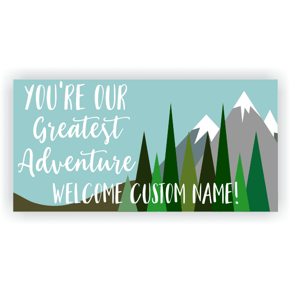 Greatest Adventure 3" x 6" Baby Shower Banner