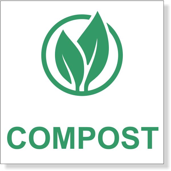 3" x 3" Green Compost Decal
