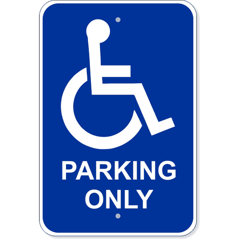 Handicap Parking Only 18" x 12" Aluminum Sign
