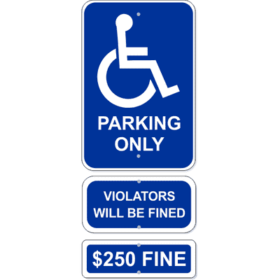 Handicap Parking Only Sign Bundle