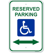 Handicap Reserved Arrow 18" x 12" Aluminum Sign 