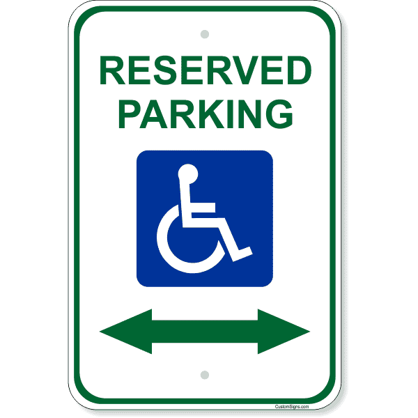 Handicap Reserved Arrow 18" x 12" Aluminum Sign