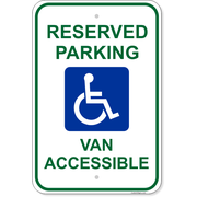 Handicap Van Accessible 18" x 12" Aluminum Sign 