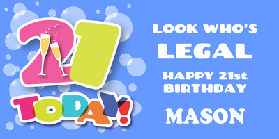 Happy 21st Birthday for Boy Banner