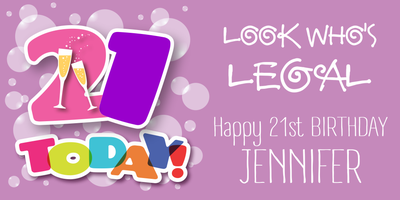 Happy 21st Birthday for Girl Banner