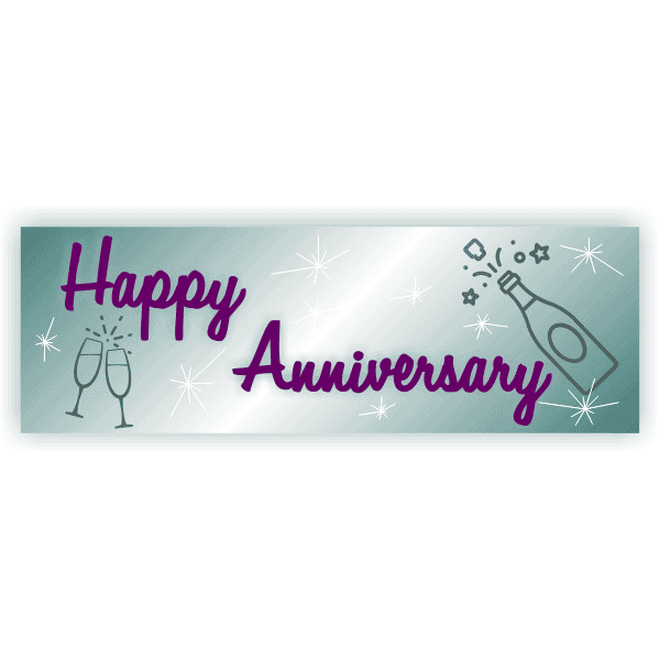 Happy Anniversary 2" x 6" Banner