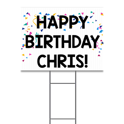 Happy Birthday Confetti Yard Sign