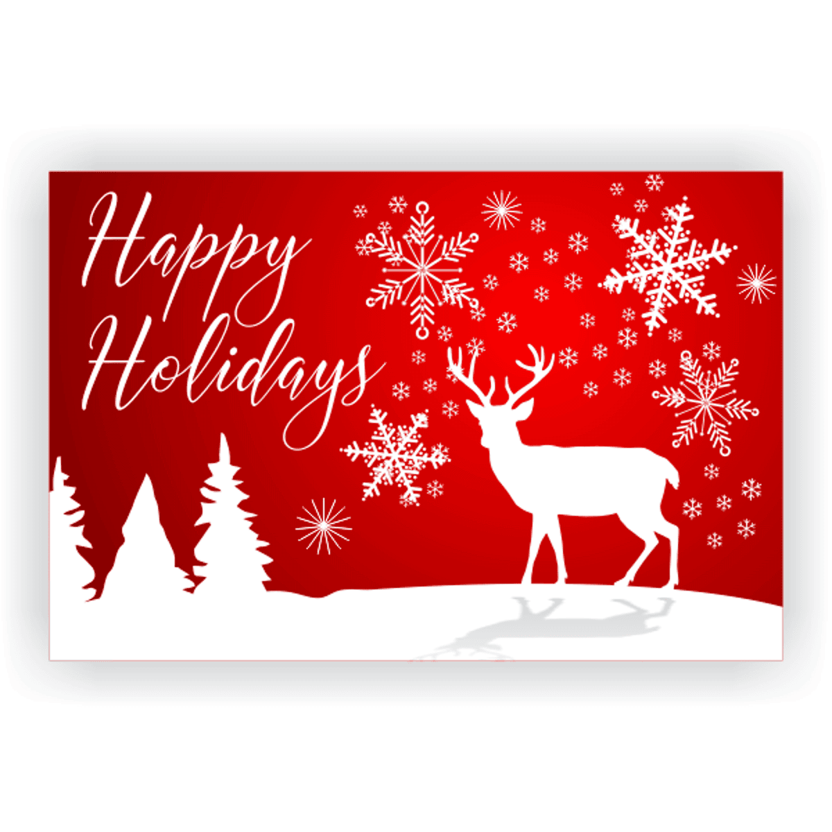 Happy Holidays White Reindeer Banner | 2' x 3'